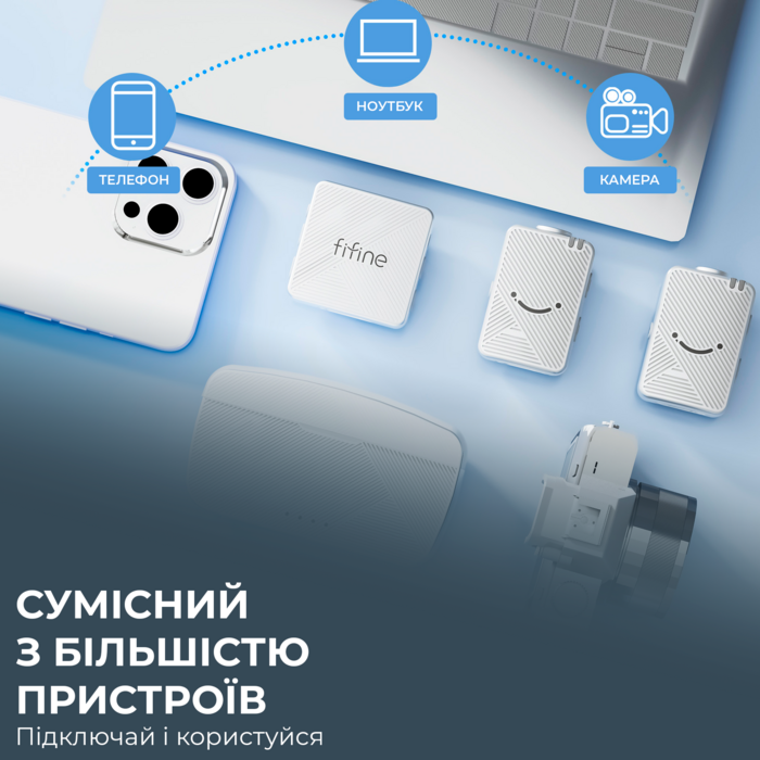 Безпровідний петличний мікрофон Fifine M9W