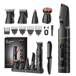 Електричний тример для чоловіків Intimrasierer MAXGROOM 5-в-1: для інтимної зони, тіла, бороди, пахв, водонепроникний, з док-станцією, чорний