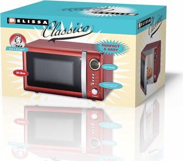 Мікрохвильова піч Melissa 16330110 Classico Ретро, 20 л, 700 Вт, 5 рівнів потужності, металевий корпус
