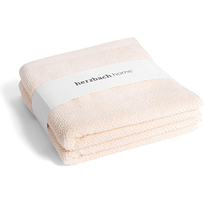 Рушники для ванної Herzbach Home Spa, 50x100 см, 100% бавовна, кремові, набір