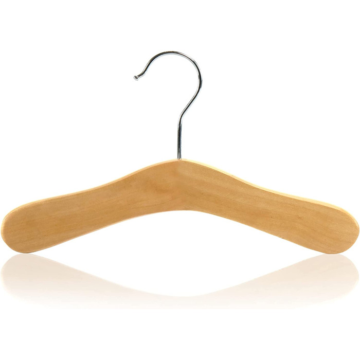 Дитячі дерев'яні вішалки Hangerworld, 12 шт., з хромованим гачком 360°, 25 см, натуральний колір, для немовлят і дітей