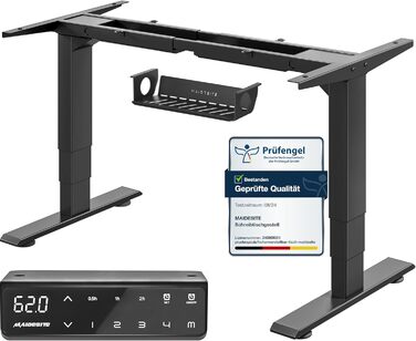 Електричний стіл MAIDeSITe T2 Pro Plus (Чорний) з регулюванням висоти, 2 мотори, 4 пам'яті, нагадування про зміну положення