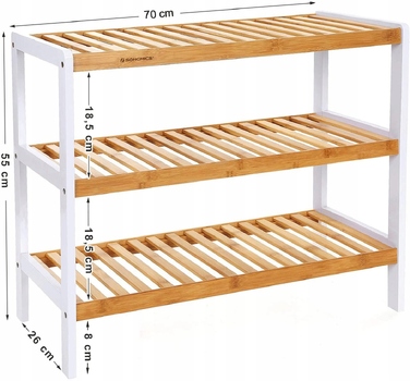 Полічка для взуття Songmics, 70 x 55 x 26 см, відтінки коричневого