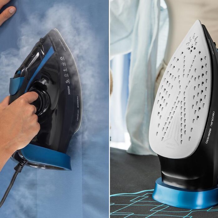 Паровий праска Cecotec IronHero H-3000 Ceramic, 3000 Вт, керамічна підошва XXL, потужний паровий удар 230 г/хв, резервуар 350 мл, система Cyclo Clean та Drip Block, автовимкнення