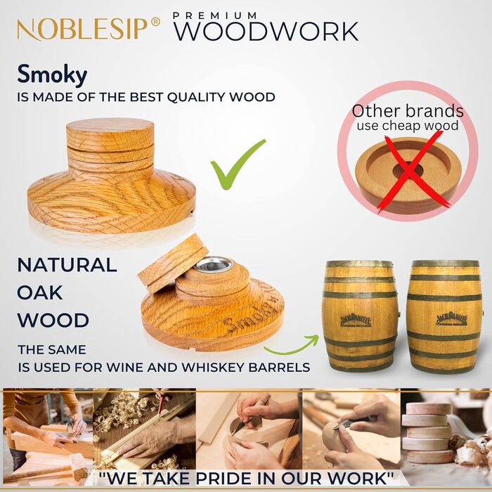 Набір для копчення віскі Smoky NOBLESIP з ліхтарем та дерев'яною стружкою - преміум подарунковий набір для копчення віскі, бурбону та коктейлів