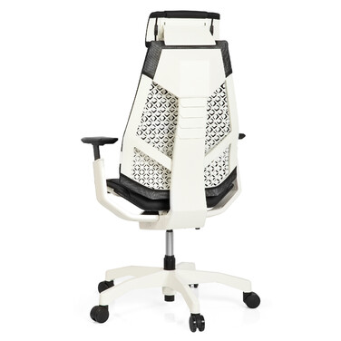 Офісний крісло GENIDIA PRO WHITE - шкіряне, чорне, hjh OFFICE