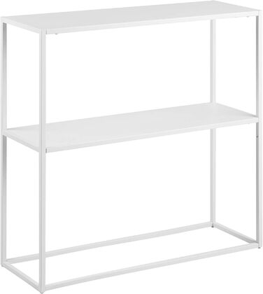 Консольний стіл AC Design Furniture Nino з 1 полицею, білий металевий, індустріальний стиль, для вітальні та передпокою, 79,5x80,5x26 см
