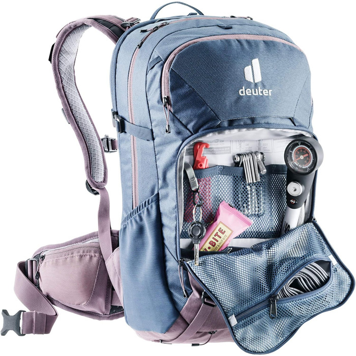 Жіночий велосипедний рюкзак Deuter Attack 18 SL з протектором, 18 л, синьо-фіолетовий