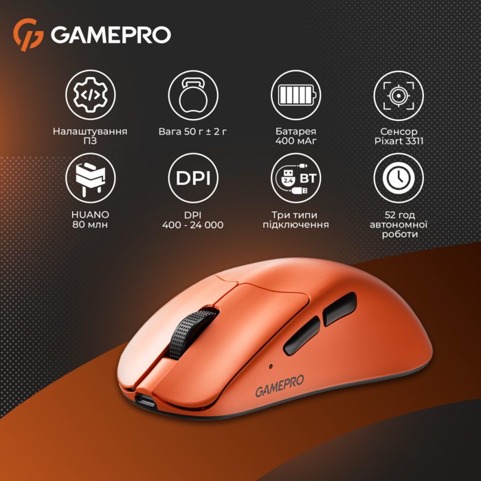 Бездротова миша GamePro Genesis Avenger (GM096O)