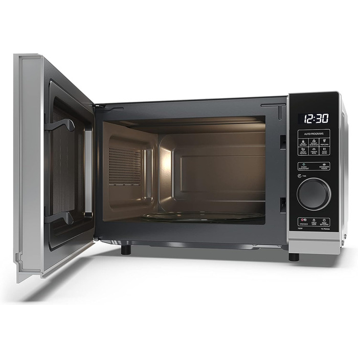 Мікрохвильова піч SHARP PS204AES, 700 Вт, 10 режимів, розмір 45,5×27,4×33,4 см, срібляста, функція розморожування