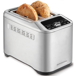 Тостер Cuisinart Smart Elite 2-слотовий | Нержавіюча сталь | Для хліба ручної роботи | Функція пам'яті | Підйомний механізм QuickView | Режими для бутербродів, підігріву та розморожування