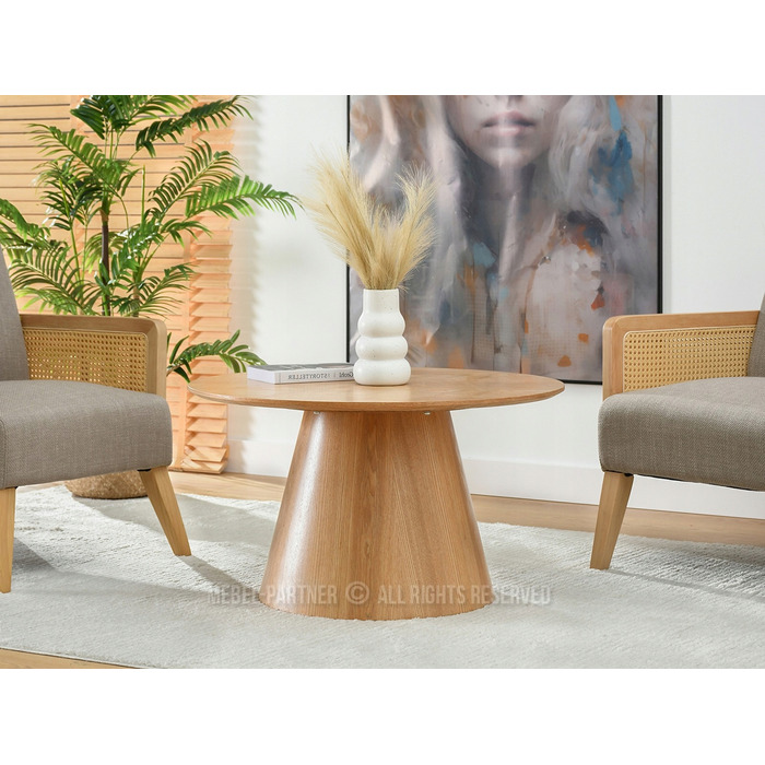 Журнальний стіл Mebel-Partner круглий, 80 x 80 x 45,5 см, колір дуб