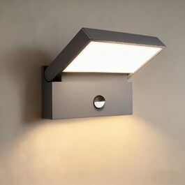 Світильник вуличний настінний EBION LED 18W з датчиком руху, поворотний на 90°, IP54 вологозахищений, алюміній, 4000K, антрацит