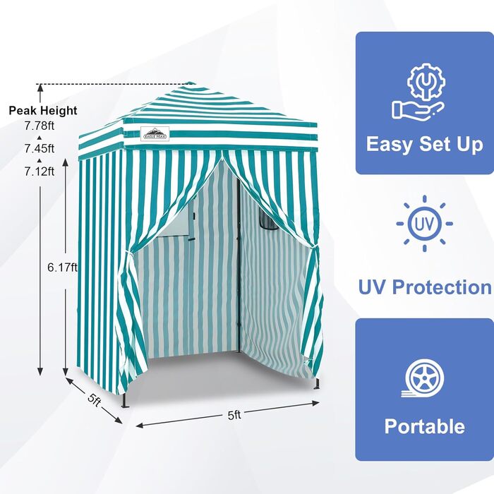 Розкладана переодягальня EAGLE PEAK Flex Ultra Compact - 1,2 x 1,2 м, для басейну, фотосесій, кемпінгу, біла