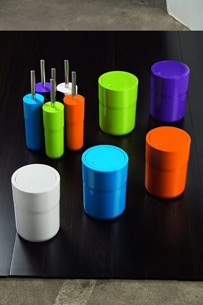 Кошик для сміття Spirella Cocco 5 л з кришкою, білий, пластиковий, педальний, з додатковим кільцем для мішків, 19x26 см
