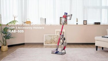 Універсальний тримач для пилососа Mount Plus HAB-505 Dyson V15/V11/V10/V8/V7/V6, Shark, LG, Samsung, Hoover - 6 гаків, металевий