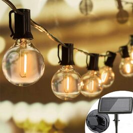 Сонячна гірлянда Joomer 7.5м LED для вулиці, 8 режимів, тепле біле світло, мотузка, 25 лампочок, для саду, балкону, весілля
