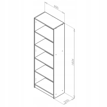 Стелаж PUVEROMEBLE 60 x 182,6 x 32 см, білий