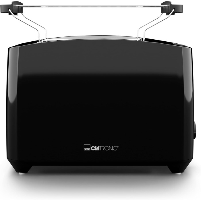 Тостер Clatronic TA 3801, 2 відділення, з підставкою для булочок, функції розморожування і підігріву, чорний