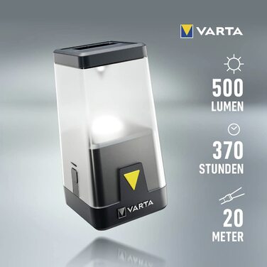 Світлодіодний кемпінговий ліхтар VARTA L30RH, акумуляторний і на батарейках AA, з димером і нічником, для кемпінгу, відпочинку та надзвичайних ситуацій