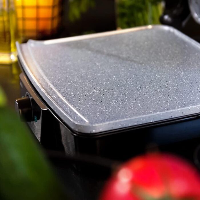 Електричний гриль Cecotec Rock’nGrill 2000 Stone Ceramic Mix&Grill, 2000 Вт, з решіткою, плитою та сендвічницею, керамічне покриття, збірник жиру