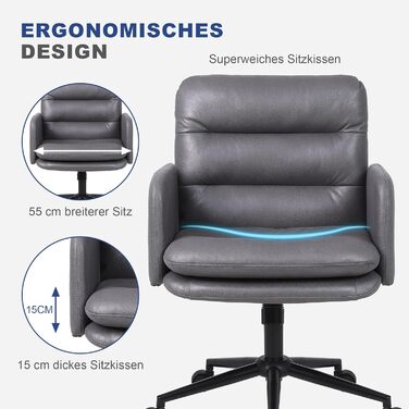 Крісло для столу Youhauchair з штучного хутра, ергономічне, регульована висота