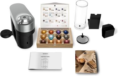 Кавомашина Nespresso Krups Vertuo Pop XN930T Титан 560 мл, капсульна, автоматичне розпізнавання капсул, 4 розміри чашок