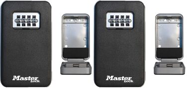 Сейф-ключниця Master Lock з кодовим замком для настінного монтажу, вологозахищена для зовнішнього використання, середній розмір (набір 2 шт.)
