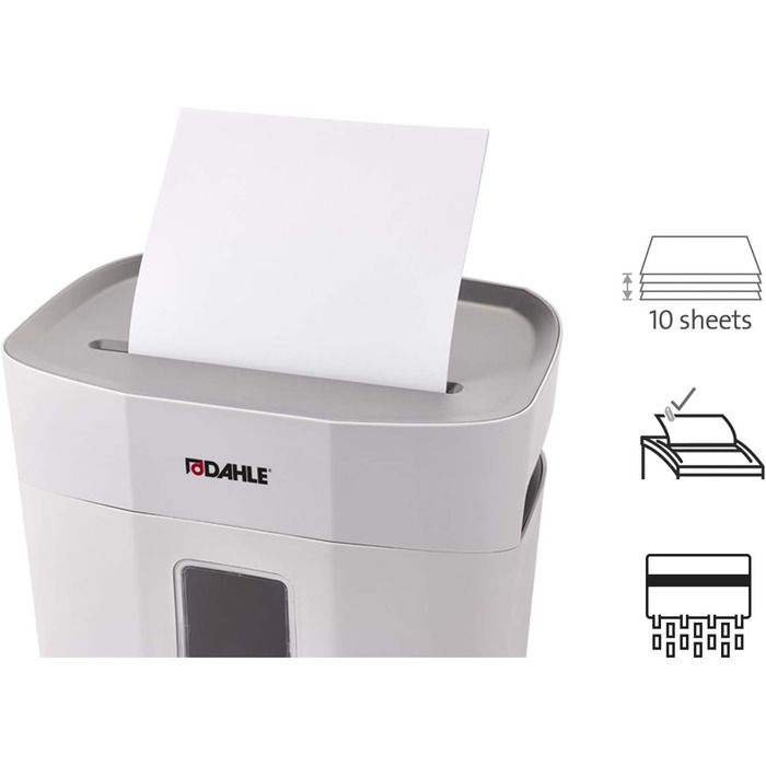 Шредер Dahle PaperSAFE PS 140: безпечне знищення документів, рівень P4, 10 аркушів, сірий