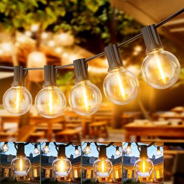 Гірлянда вулична світлодіодна 45м, 150 LED, G40, тепла біла, IP44, для саду, тераси, весіль, вечірок, 24V