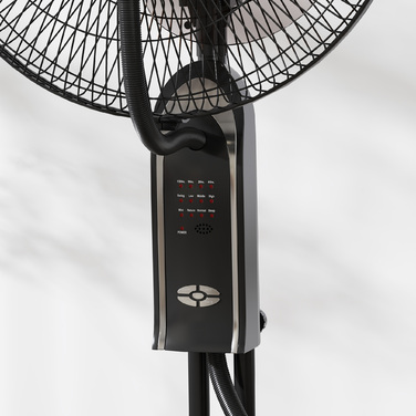 Вентилятор з водяним охолодженням, зволожувач повітря, кут нахилу 10°, коливання 70°, 3 швидкості, потужність 75 Вт, чорний