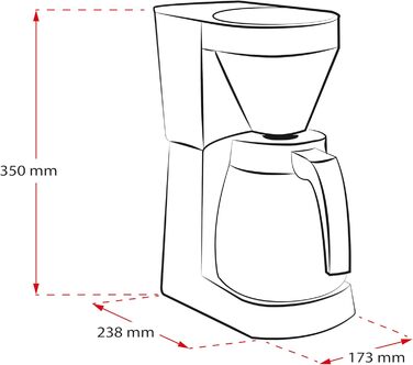 Кавоварка Melitta Easy Therm з термокувшином, фільтраційна, до 8 чашок, чорна, з функцією захисту від капання