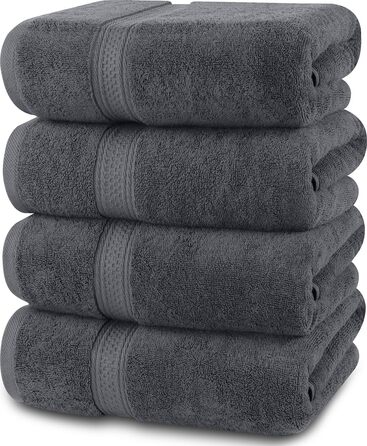 Набір рушників Utopia Towels 4 шт. сірі – преміум бавовна, швидкосохнучі, м'які, дуже поглинаючі, для щоденного використання