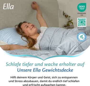 Обтяжена ковдра Ella для дорослих, терапевтична ковдра від стресу та тривожності, 135x200 см, 5 кг, сіра
