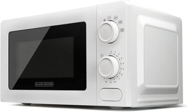 Мікрохвильова піч Black+Decker BXMY700E, 20 л, 700 Вт, 6 режимів, таймер, біла