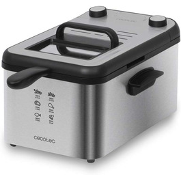 Фритюрниця Cecotec CleanFry Infinity 3000, 3 л, 2400 Вт, температурний режим до 190°C, таймер, фільтр OilCleaner, чорна