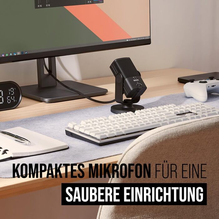 Мікрофон RØDE NT-USB Mini студійний конденсаторний USB для подкастингу, стрімінгу, геймінгу, музики, вокалу та інструментів, чорний