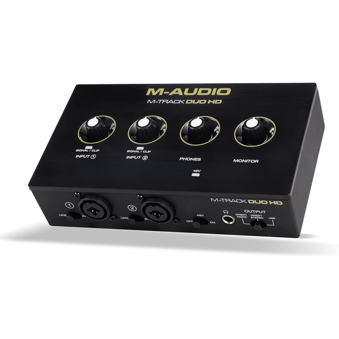 Аудіоінтерфейс M-Audio M-Track Duo для запису, стрімінгу та подкастів - 2 XLR/Line входи, 192kHz, з програмним забезпеченням