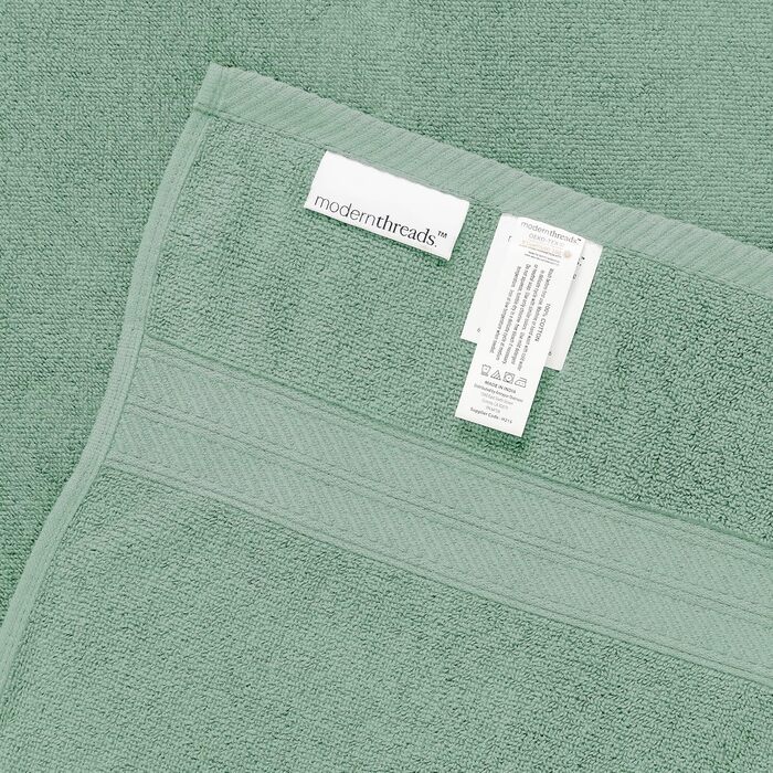 Набір рушників Modern Threads Trefoil Filigranes, 6 шт, жакардові, двосторонні, 100% бавовна, сіро-зелені, супер всотувальні та швидковисихаючі