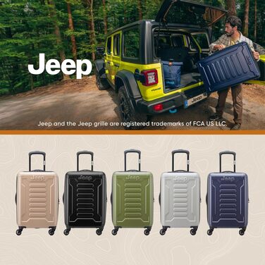 Набір валіз Jeep JH004C з жорстким корпусом, розширювані, на колісцях-спіннерах (2 шт, 20 та 28 дюймів, бежевий)