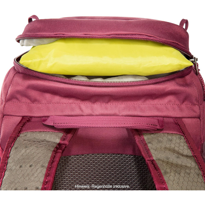 Рюкзак для туризму Tatonka Hike Pack 22 л з вентильованою спинкою та дощовиком, легкий і зручний, бордовий