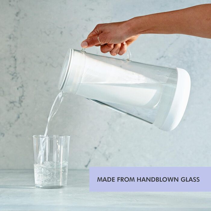 Фільтр для води LifeStraw Home: скляна кава з силіконовим дном, 1,6 л, Stormy Blue
