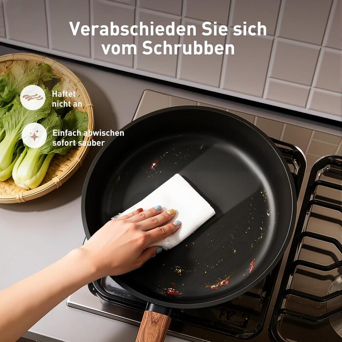 Набір посуду Kitchen Academy з антипригарним покриттям для індукції, 10 предметів: каструлі та сковороди з керамічним покриттям та скляними кришками
