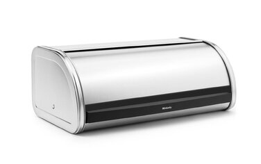 Контейнер для хліба Brabantia Rollbrotkasten, великий хлібник із плоским верхом, матова сталь, One Size