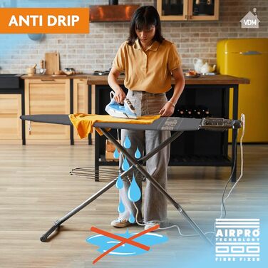 Чохол для прасувальної дошки AIRPRO Widex 6-шаровий, антрацит, L, універсальний, для парових прасок, до 120x42 см, пришвидшує прасування, вироблено в Європі