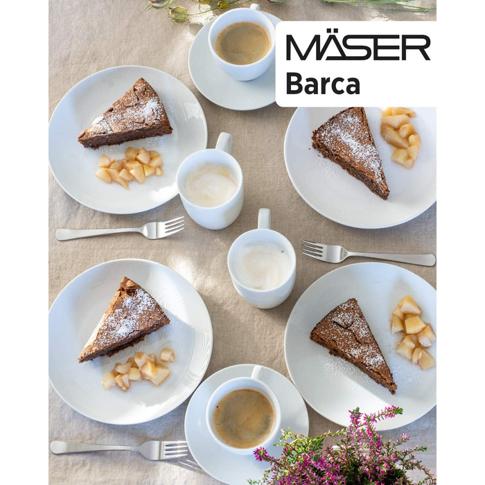 Набір кавових чашок MÄSER Barca (16 шт.) з білого порцеляну, для 6 осіб