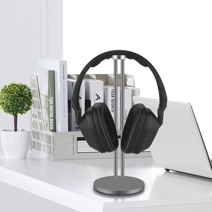 Підставка для навушників Geekria, сумісна з Bose QC25/QC35, Sony WH-1000XM4/WH-1000XM3, ATH, AKG, JBL, тримач для гарнітури, сірий