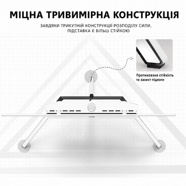 Підставка для телевізора FITUEYES Design 55-78 дюймів, дерев'яна, регульована по висоті, поворотна, у стилі мольберта, з кабель-менеджментом, біла