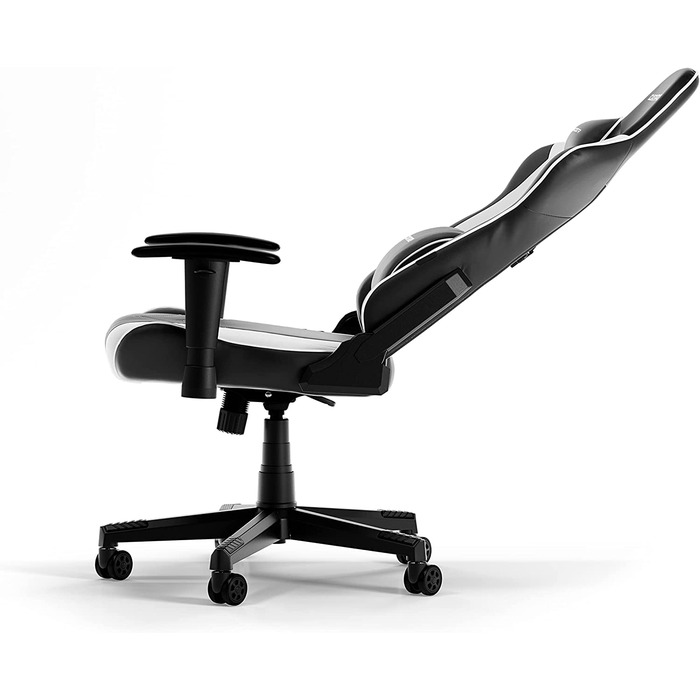 Ігрове крісло DXRacer PRINCE P132, чорний і білий, оригінал, PVC шкіра