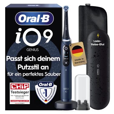 Електрична зубна щітка Oral-B iO Series 9, Sapphire Blue (чорний/синій), 1 шт.